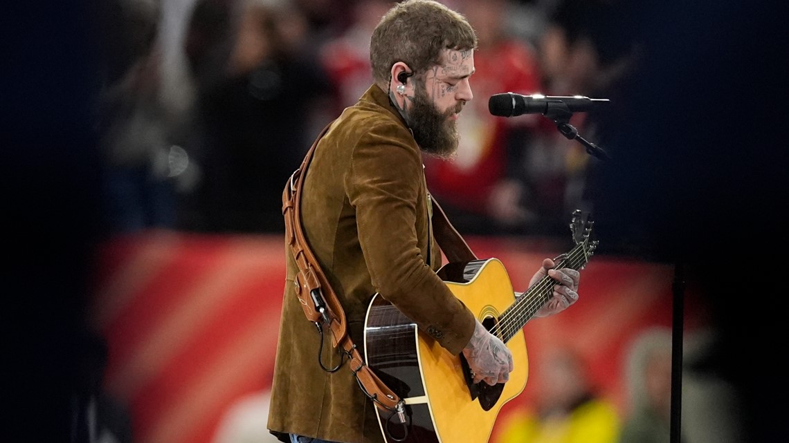 Post Malone Performs America The Beautiful At Super Bowl Wtol