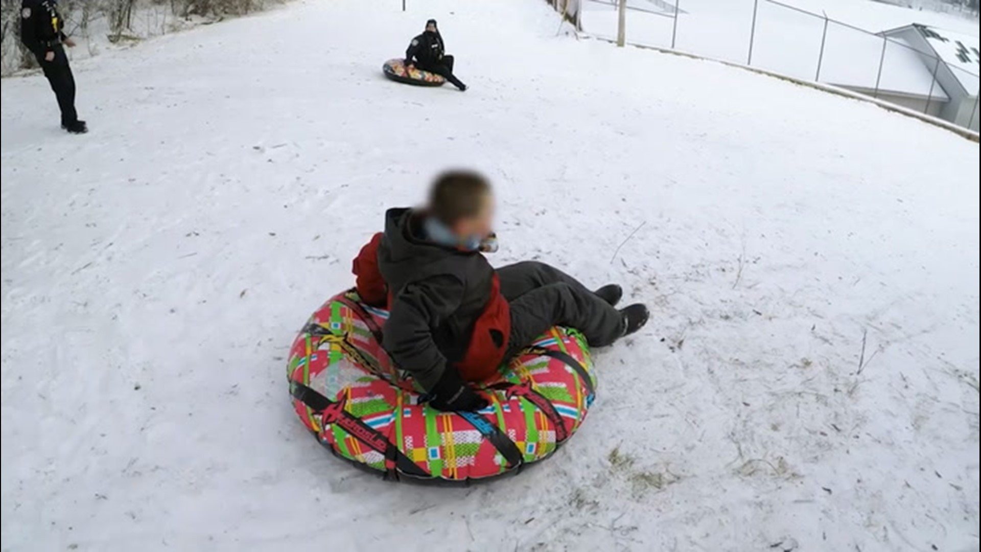 Even police officers must have some fun. Watch as a group of officers join some kids for some friendly competition as they race down the snowy hill in Wausau, Wisconsin, on Jan. 20.