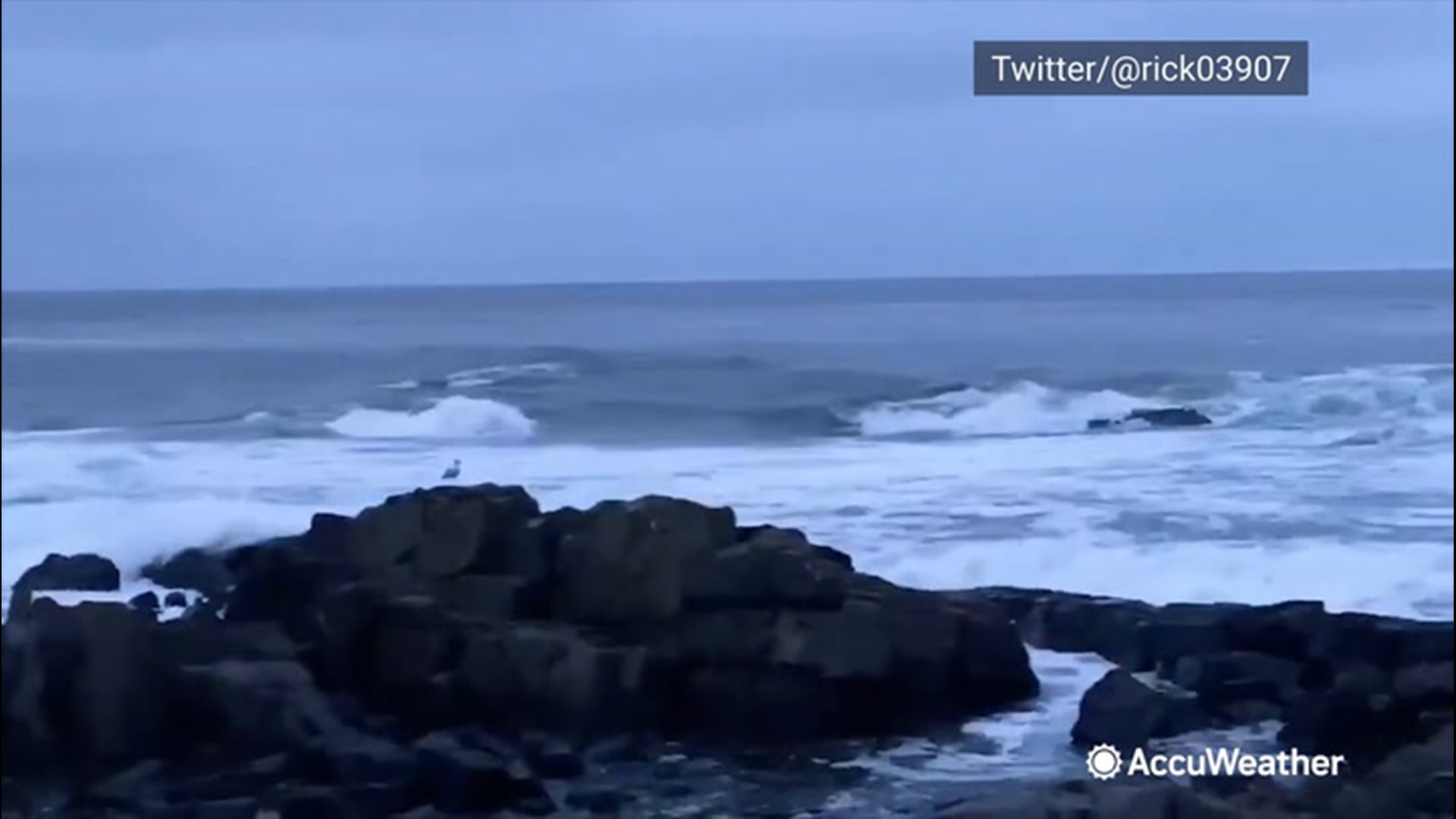 On Oct. 23, foamy waves crashed against the rocky shores of Ogunquit, Maine, as a strong wind blew through.