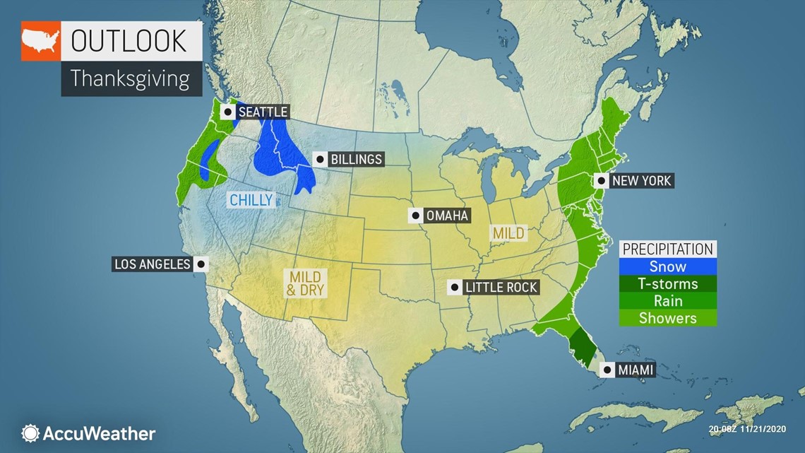 National Thanksgiving forecast Should you expect rain or snow?