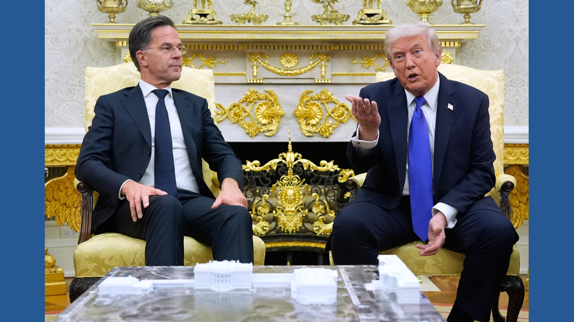 Trump meets with NATO leader Rutte as he muses about pulling out of the military alliance