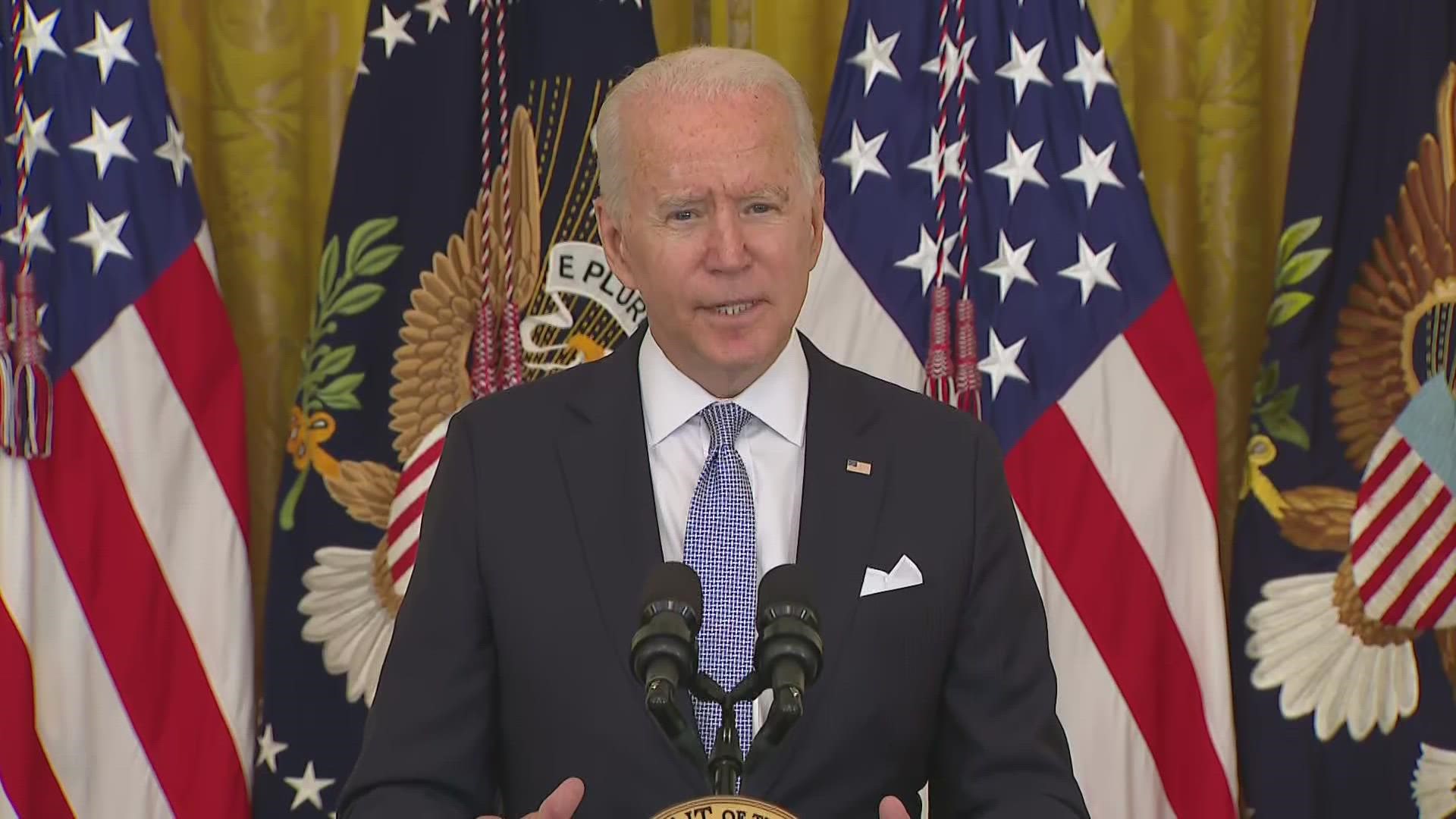 President Joe Biden announced incentives for COVID-19 vaccination Thursday, like expanded paid time off, and asking states to pay anyone who gets vaccinated $100.