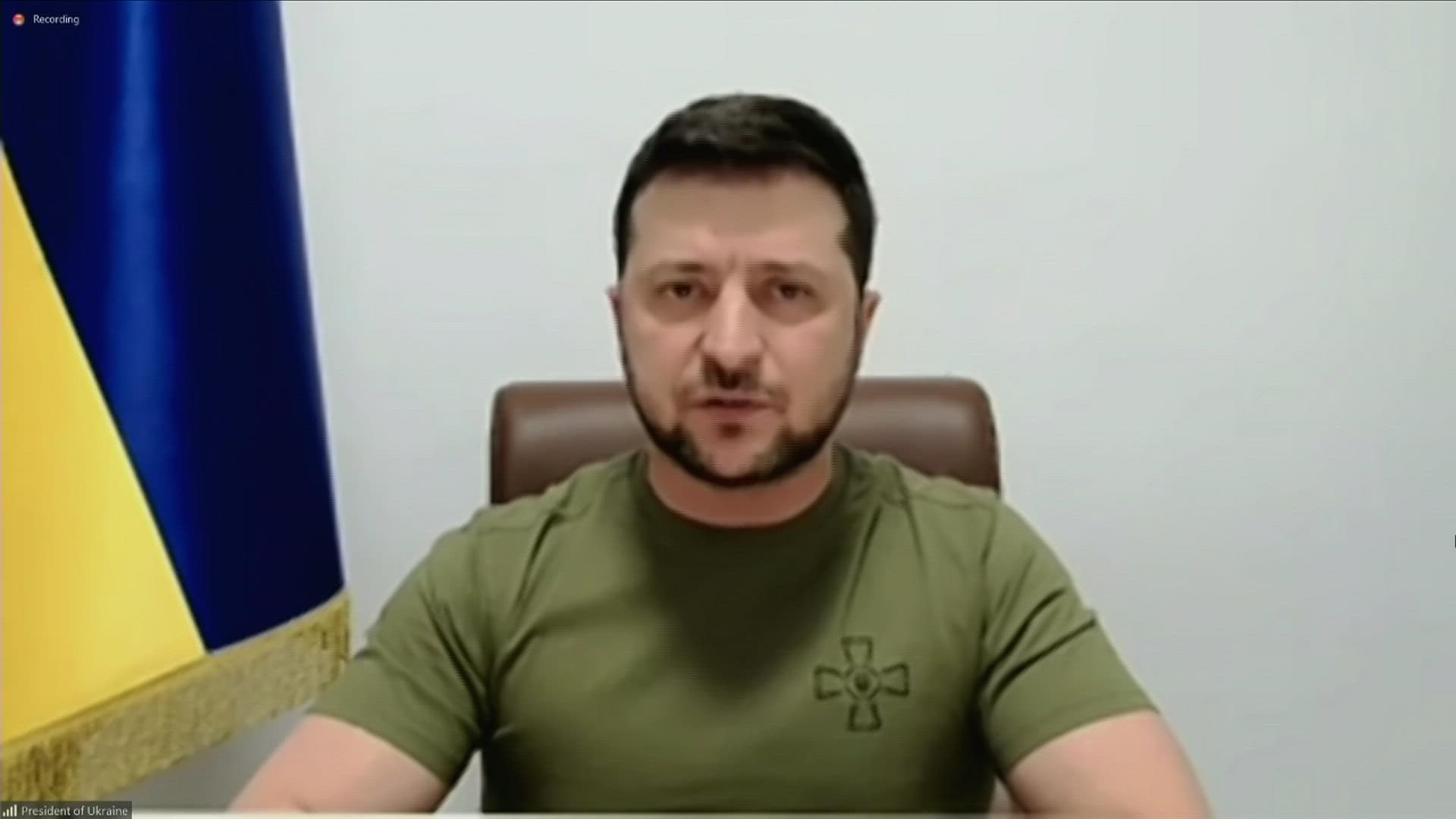 Speaking in English, Ukrainian president Volodymyr Zelenskyy said that defending Ukraine was akin to defending Europe, freedom, and liberty.