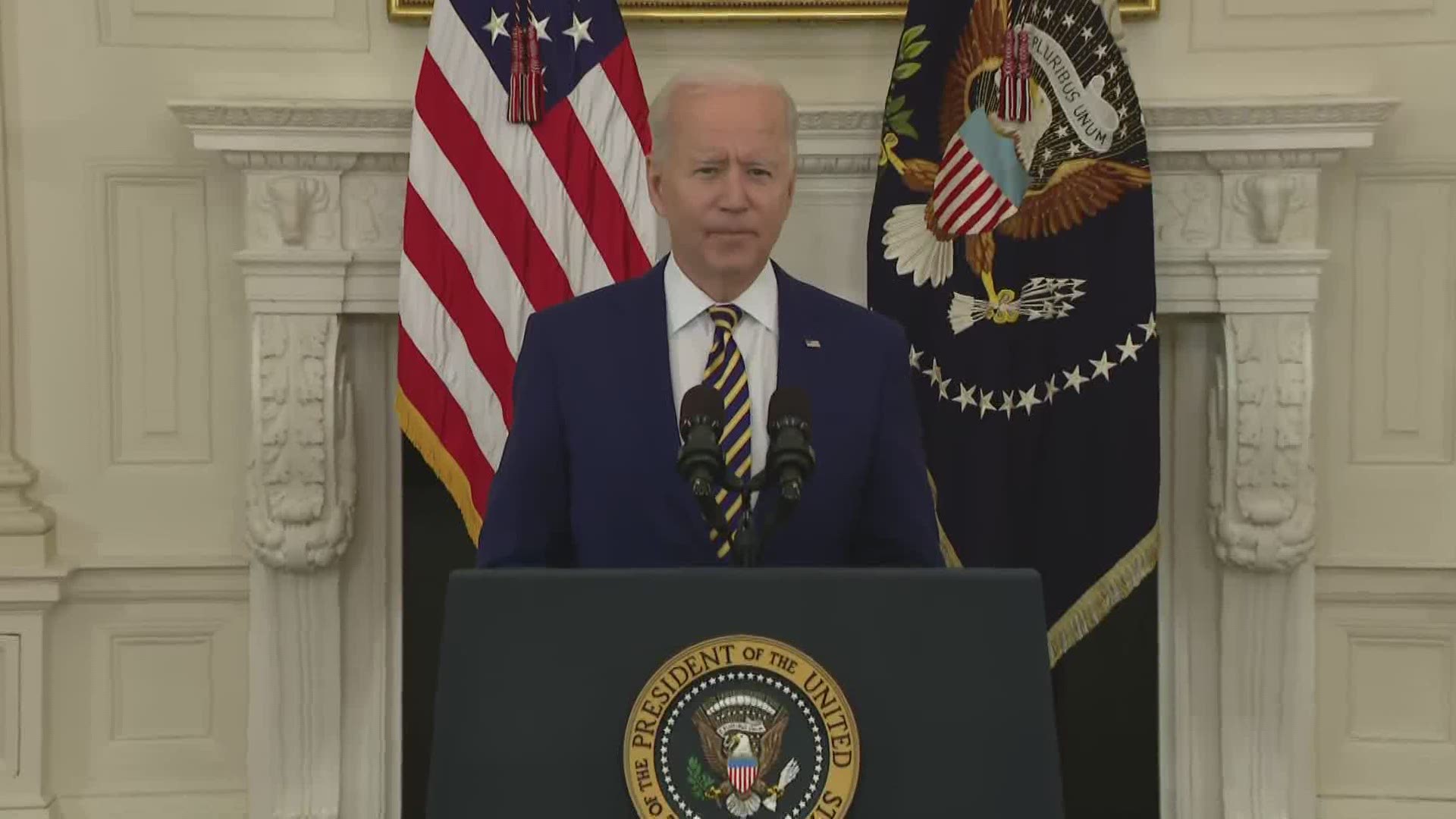 President Joe Biden is marking another milestone in his quest to bring the COVID-19 pandemic under control.