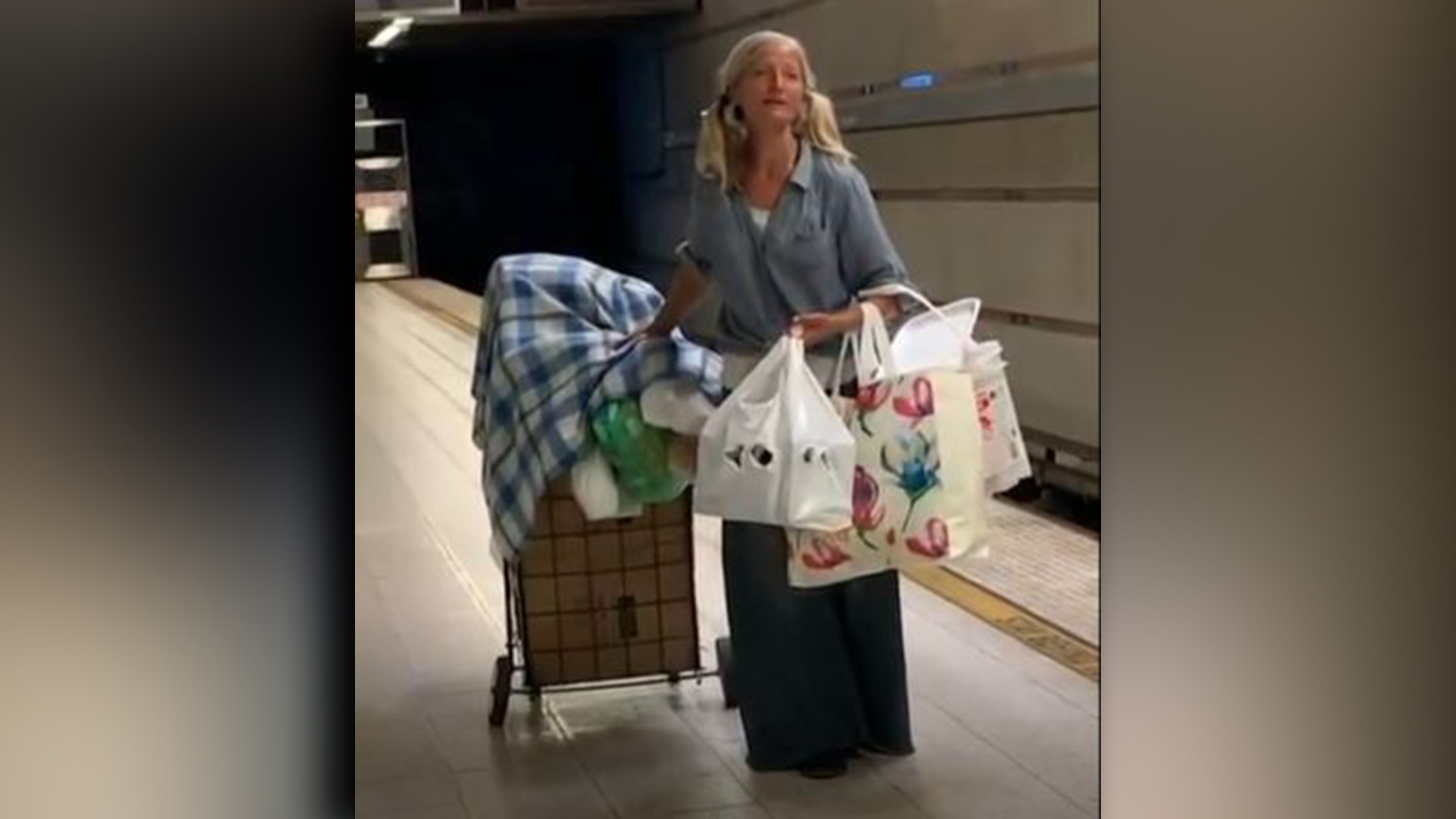A Los Angeles police officer was captivated by the soprano singing voice of a homeless woman who singing in a Los Angeles subway station. (LAPD)