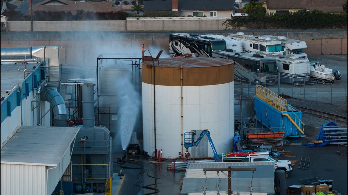 Evacuation centers fill up in California as efforts continue to cool damaged chemical tank