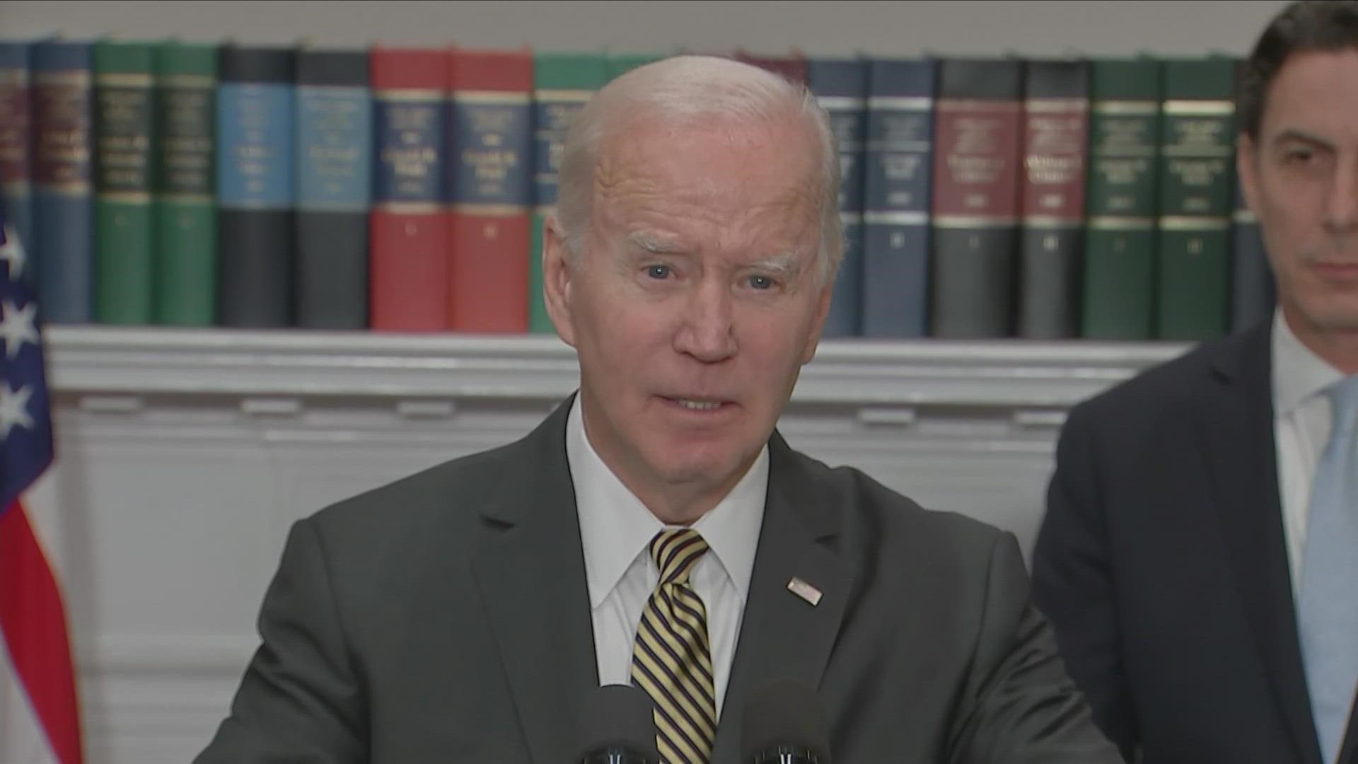 Biden said accelerating the transition to clean power will help lower energy costs for American families and enhance national security at a critical moment.