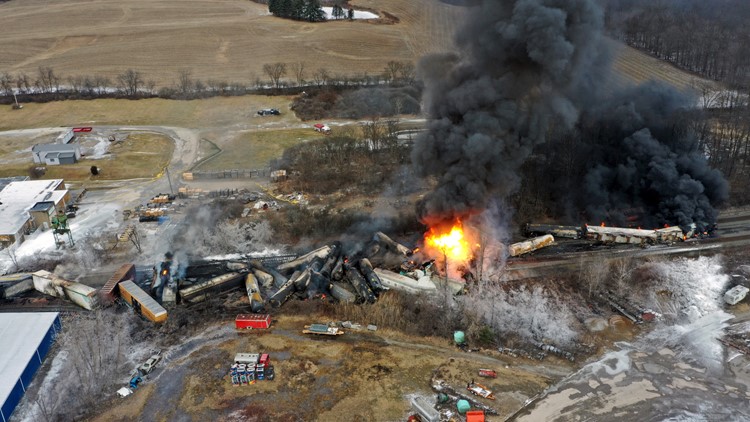 Officials urge evacuation near Ohio derailment, fearing explosion