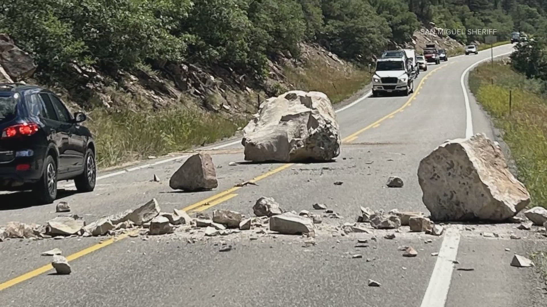 Boulder size of small car sparks viral tweets on Colorado's Highway 145