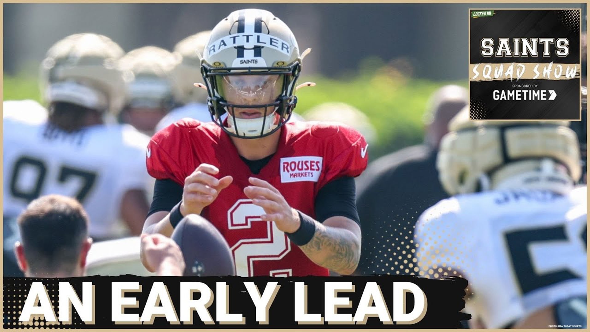 Has quarterback Spencer Rattler taken an early lead over Tyler Shough in the New Orleans Saints quarterback competition?