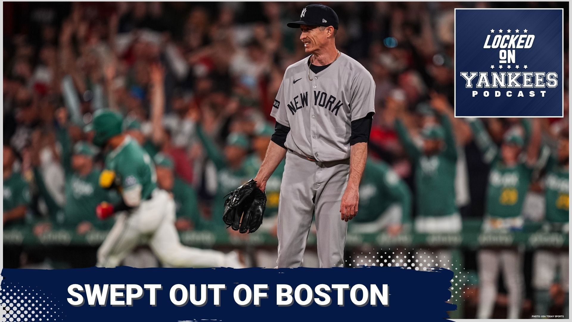The New York Yankees' recent sweep by the Boston Red Sox is analyzed, with hosts discussing Aaron Boone's leadership and the team's struggles in extra innings