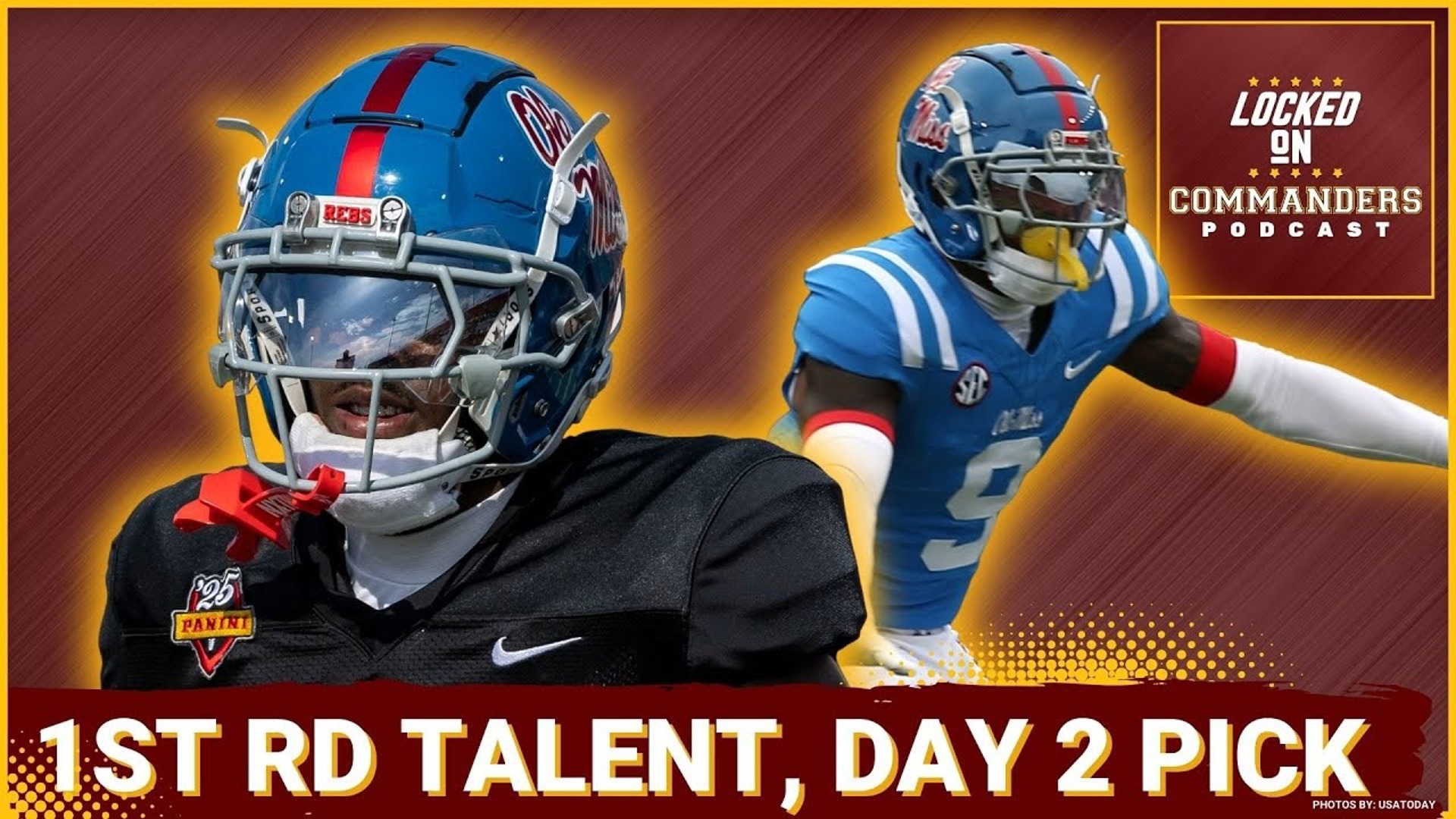 Washington Commanders general manager Adam Peters says second-round pick cornerback Trey Amos is a first-round talent.