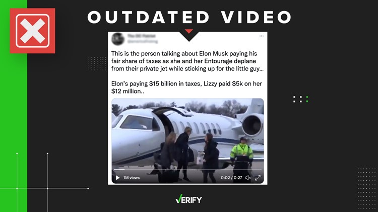Old video of Elizabeth Warren deboarding private plane goes viral after Twitter spat with Elon Musk