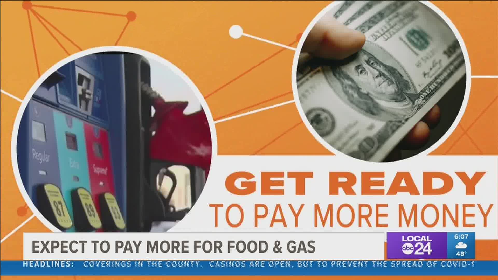 Food and gas prices are on the rise, and experts say there is no end in sight to the spike.