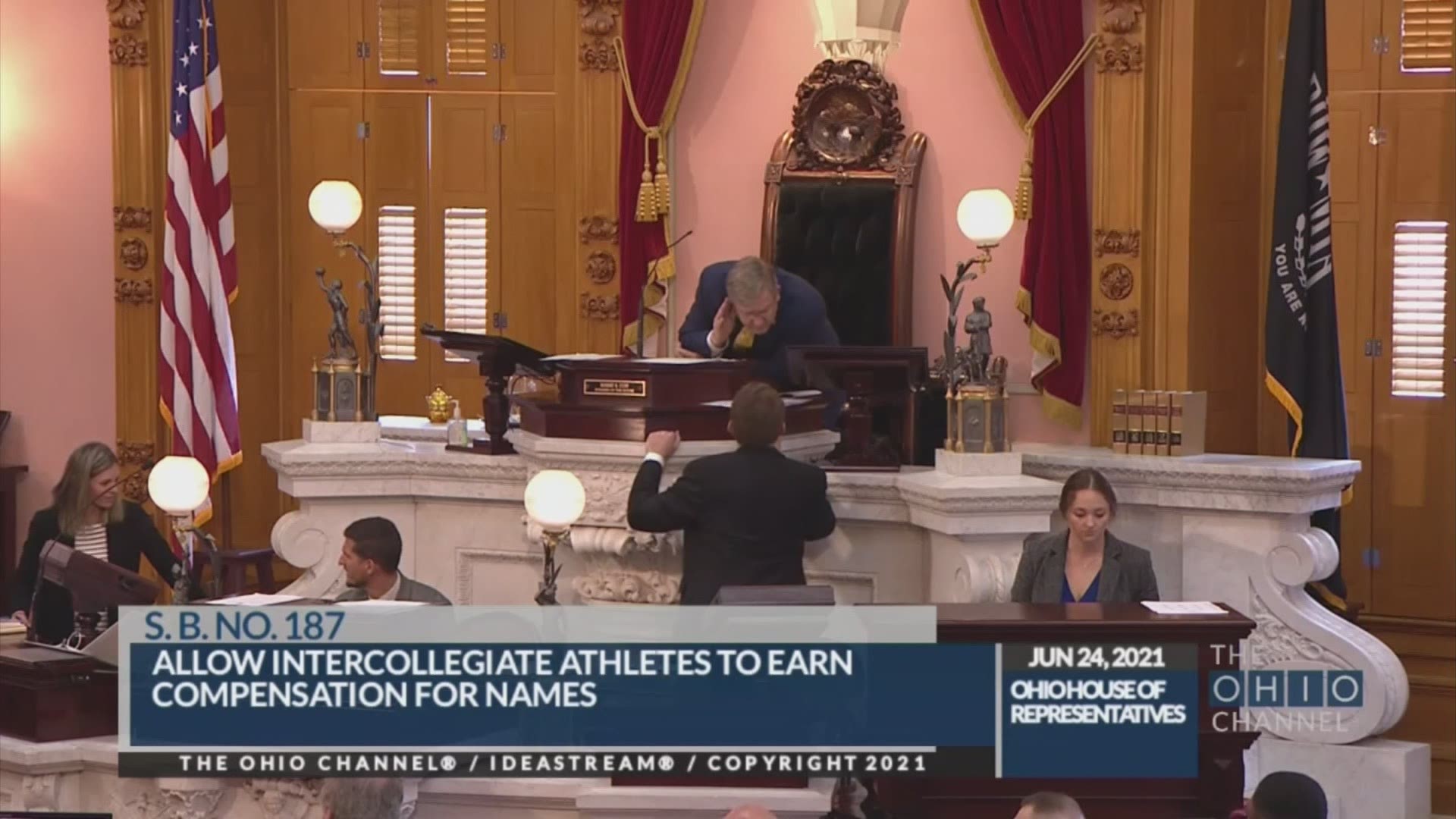 The Ohio House amended a different bill earlier in the day that includes provisions that would prevent trans athletes from competing in different sports.