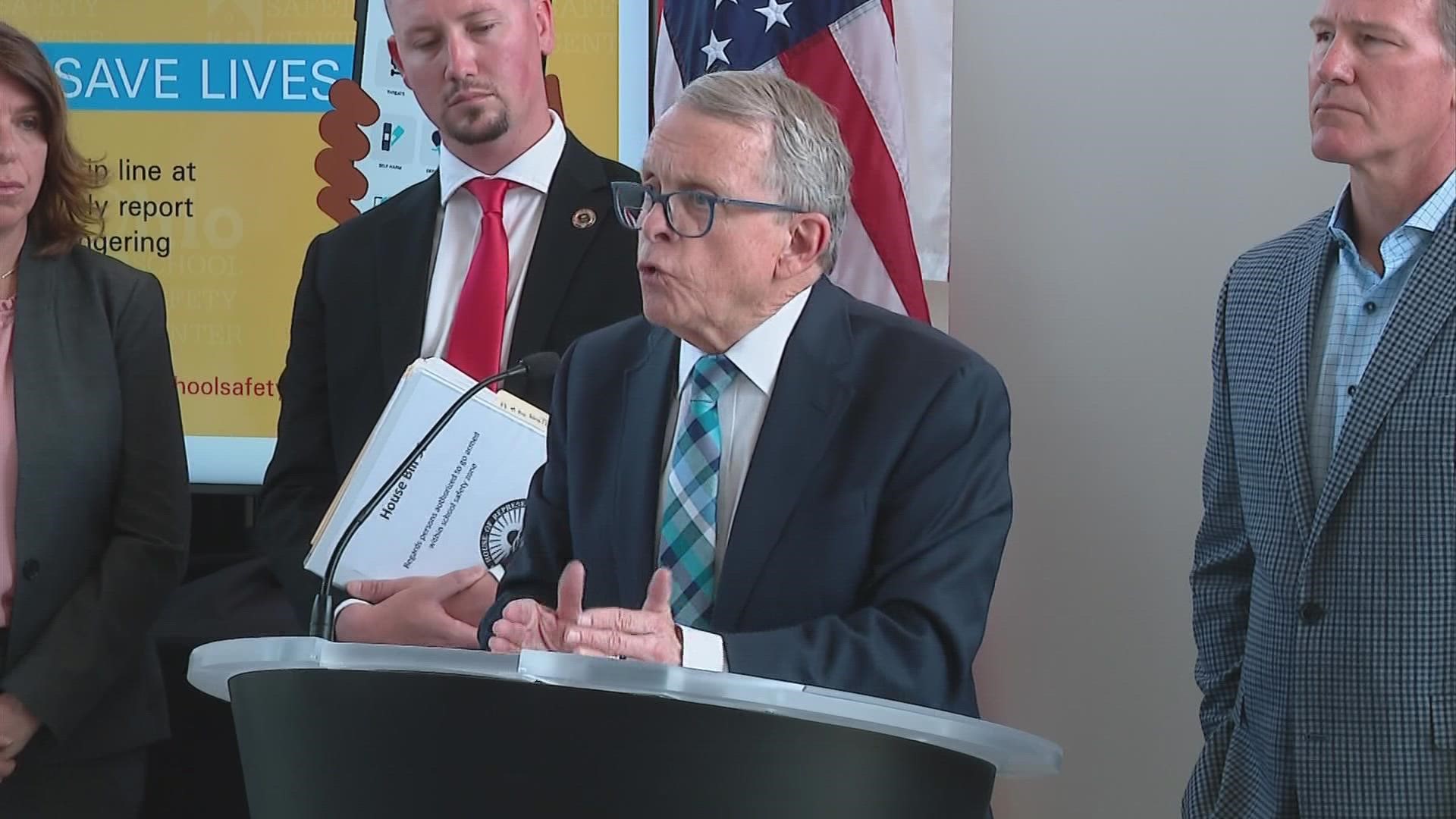 Ohio Gov. Mike DeWine has signed a bill into law allowing school districts the option of arming employees.