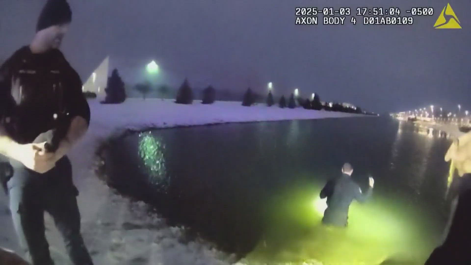Video shows aftermath of car into pond near Obetz Amazon | wtol.com