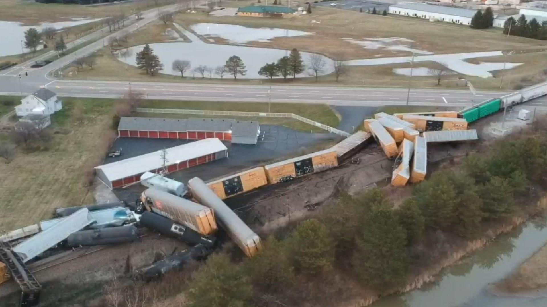 Approximately 20 cars of a 212-car Norfolk Southern train derailed while traveling southbound in Springfield.