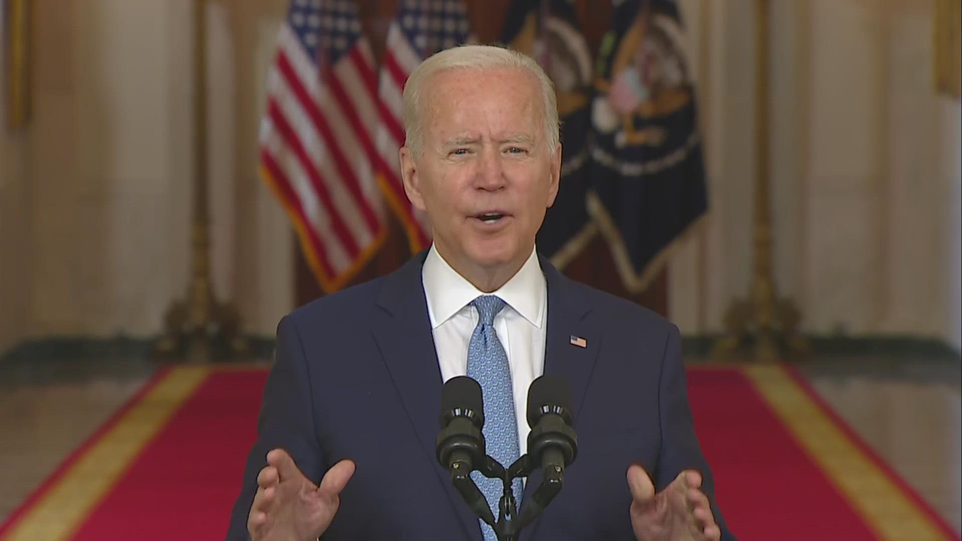 President Joe Biden committed Tuesday to getting all remaining Americans out of Afghanistan. All remaining U.S. military members have already left.