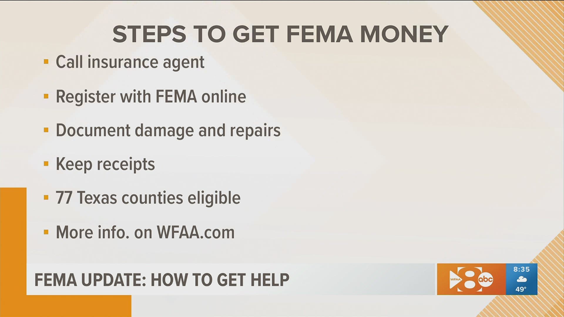 FEMA said the assistance can include grants for temporary housing, home repairs, and low-cost loans.
