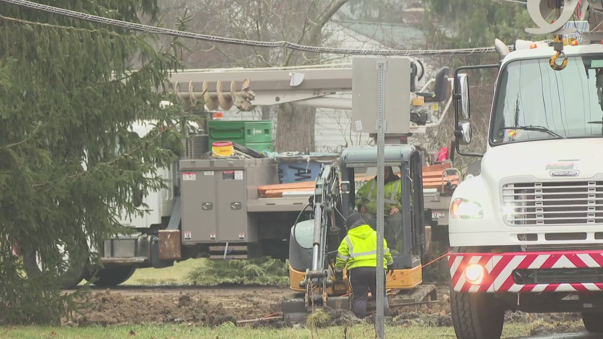 Officials say approximately four gallons of wastewater spilled from the truck that overturned in Russell Township.