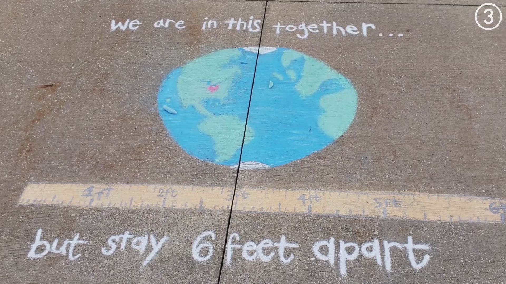 Community unity!  Viewers share their inspirational sidewalk chalk art