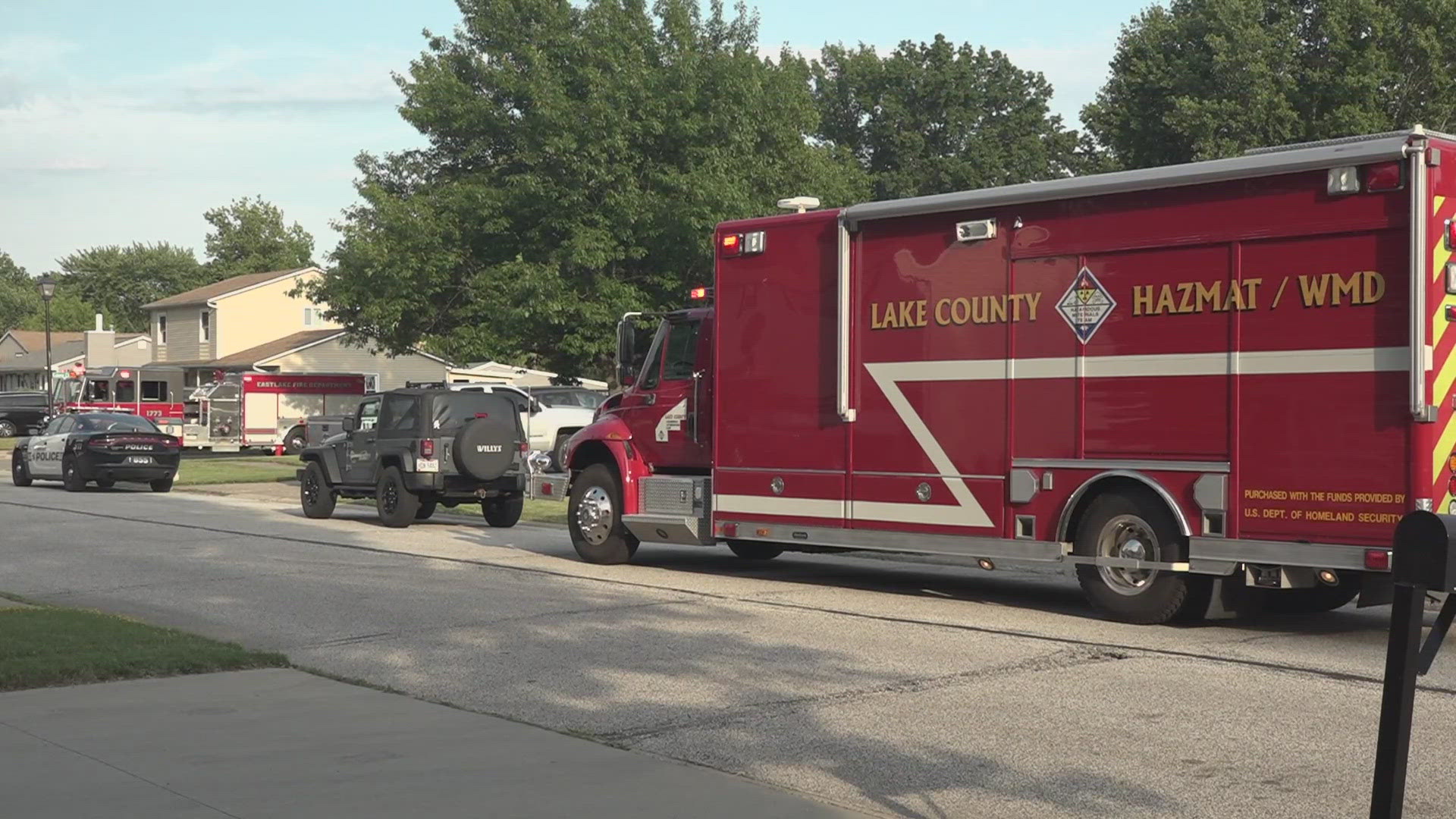 Fire Chief Ted Whittington says the victims were mixing pool chemicals inside the house when the reaction occurred. Hazmat crews are examining the area.