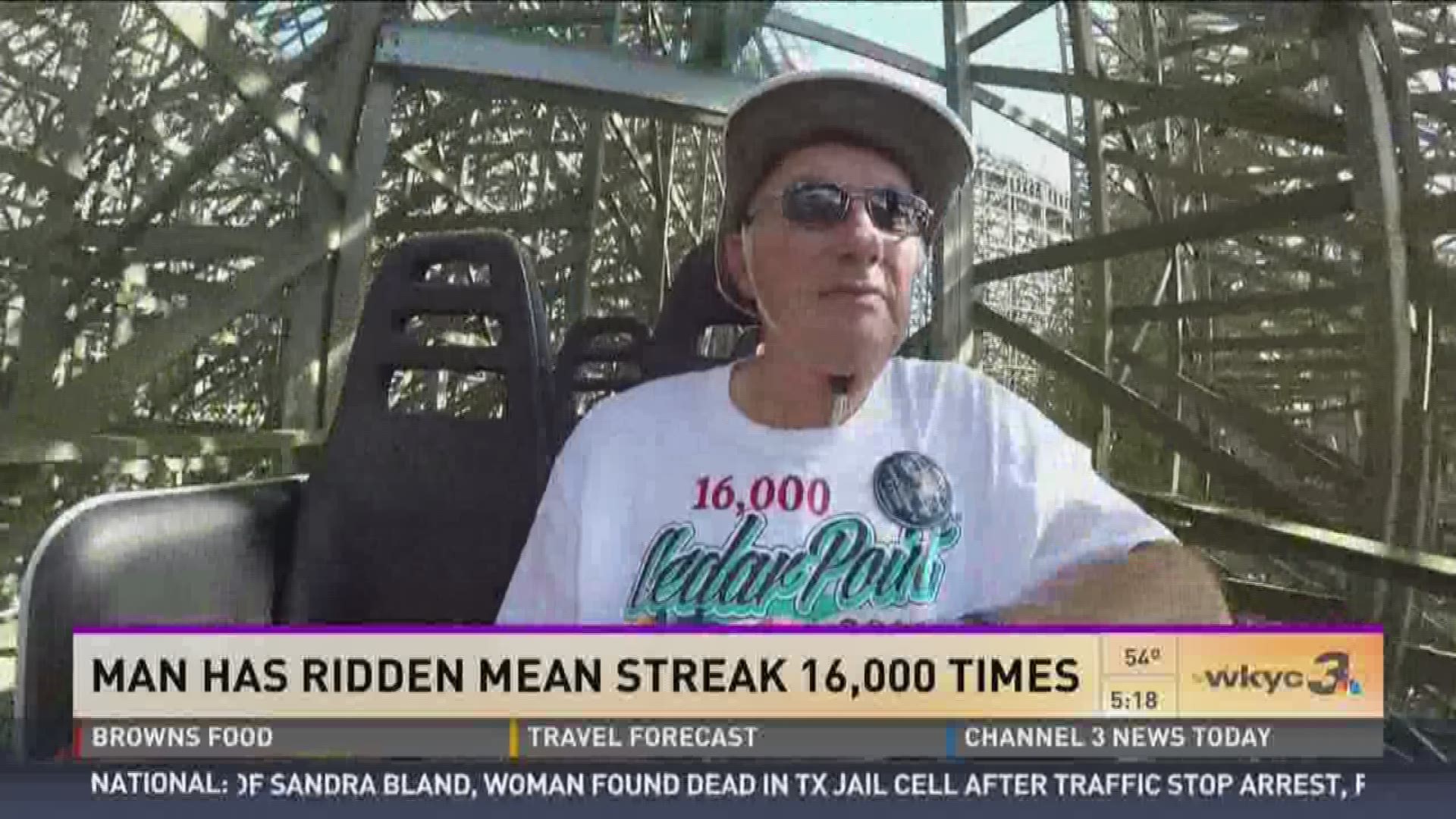 Sept. 16, 2016: Cedar Point superfan 'Mean Streak Henry' rides the coaster 16,000 times.