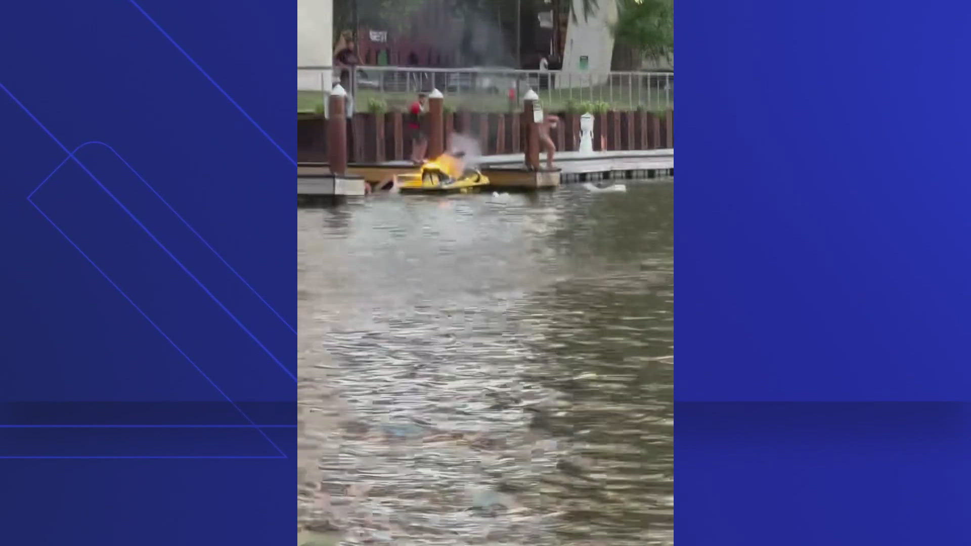 A Northeast Ohio man is being hailed for his efforts after a jet ski burst into flames on the Cuyahoga River in Cleveland on Saturday evening.