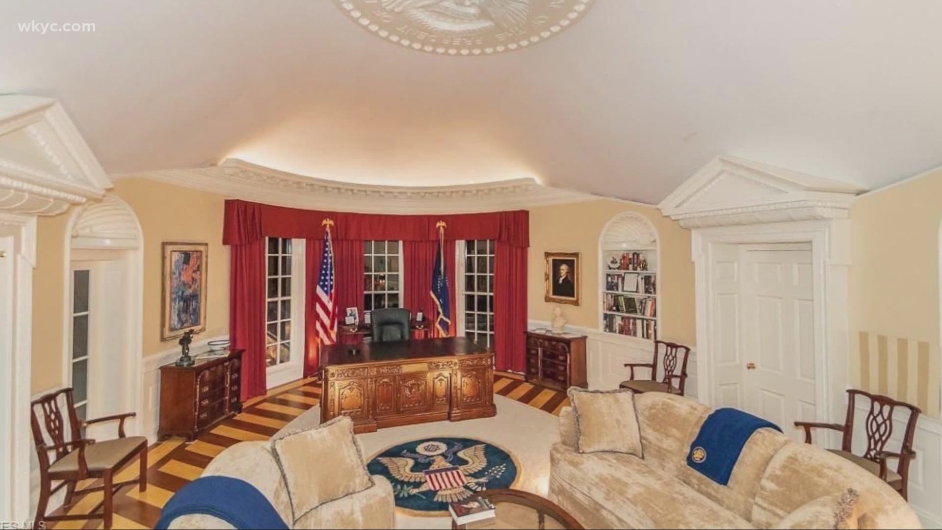 There's a beautiful home for sale in Kirtland Hills, located on Sanctuary Drive.The real GEM in this house, is the exact replica of the Oval Office.