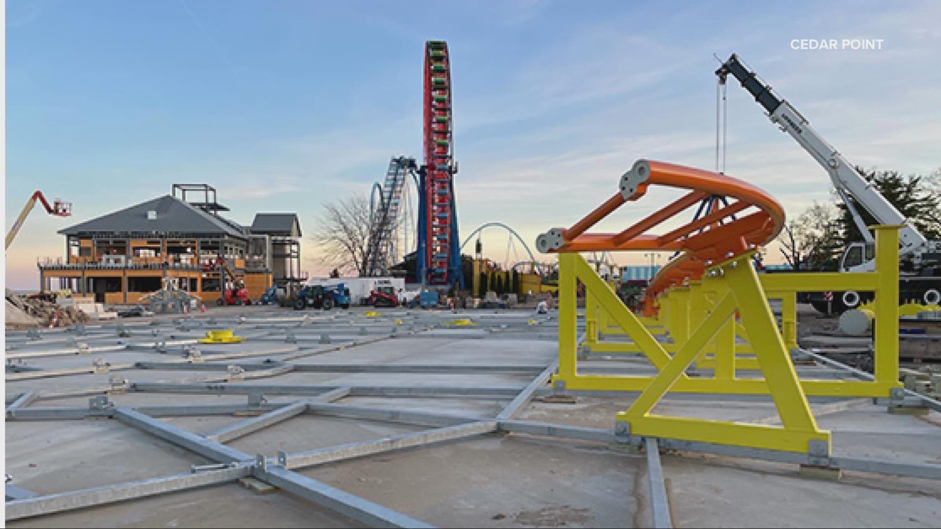 The Wild Mouse roller coaster will feature spinning cars along 1,312 feet of orange track.