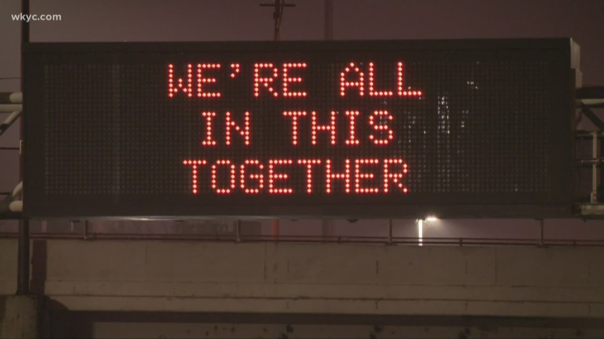 'We're all in this together.' Drivers along Ohio's highways will notice new messages on ODOT road signs as the state deals with combating the spread of coronavirus.