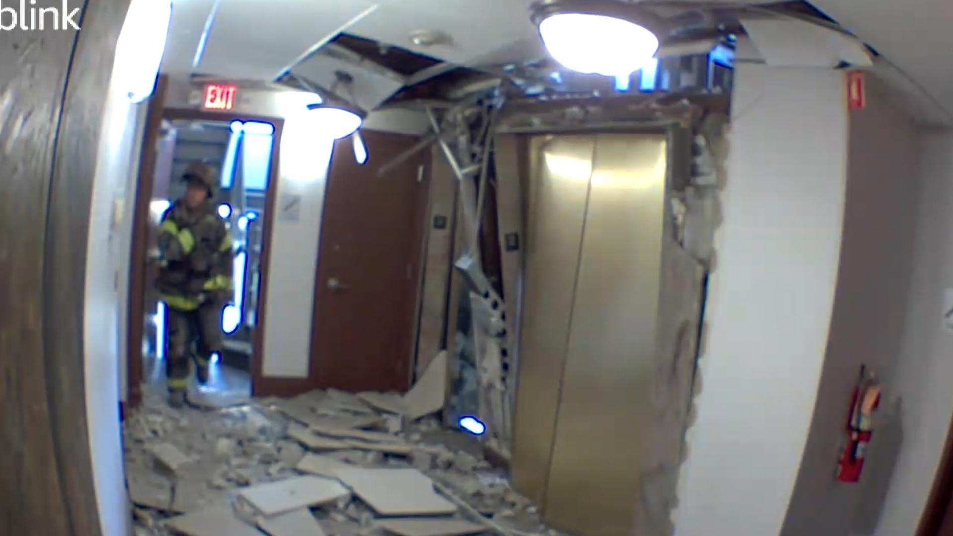 Video courtesy of Ahisa Simmons. The surveillance video captured the moments before, during, and after an explosion inside a Youngstown building.