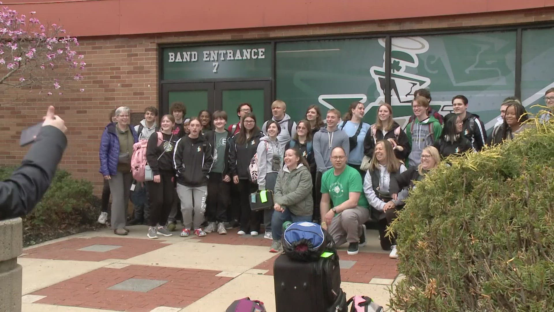 Students from St. Vincent-St. Mary High School are on their way to Ireland to march in the St. Patrick's Day Parade.