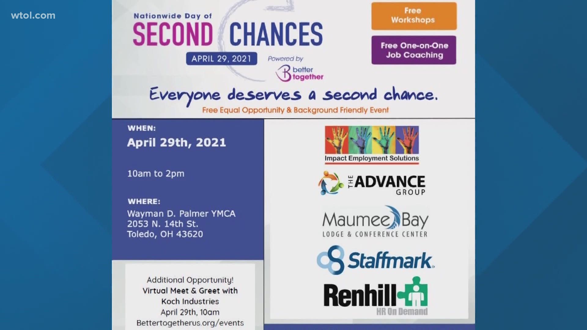 The Second Chances event is part of a nationwide effort by non-profit Better Together to help those with a criminal past find employment.