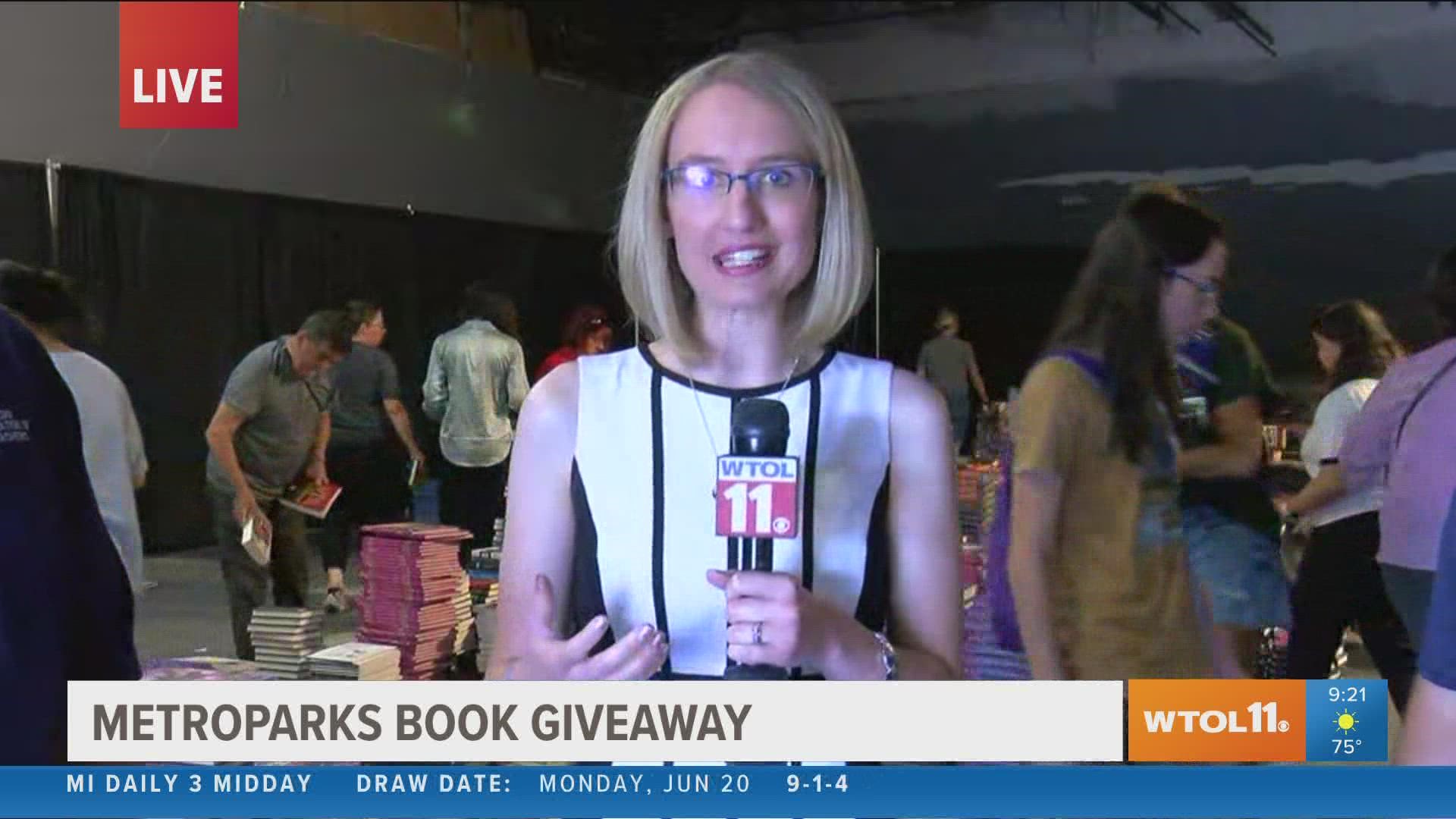 More than 40,000 new books donated by Toledo Federation of Teachers will be available at the book giveaway 10 a.m. to 3 p.m. Saturday at Glass City Metropark.