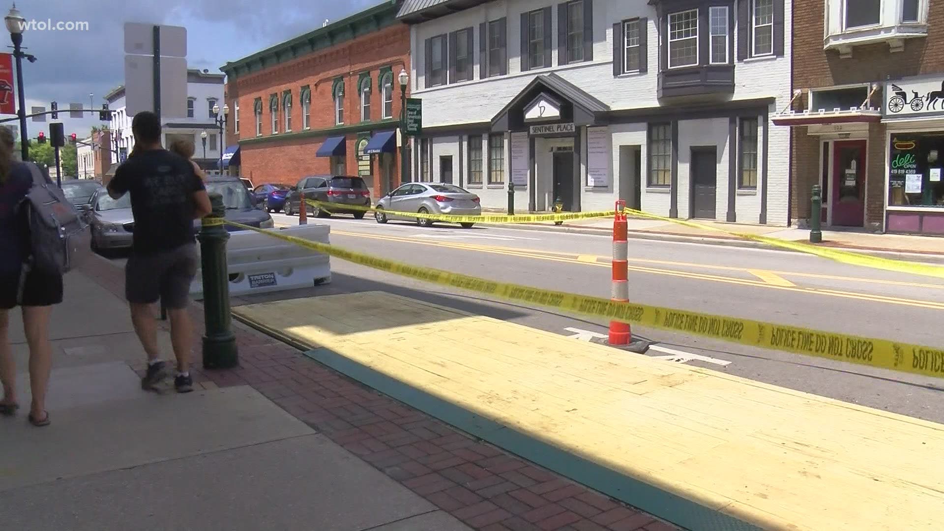 Bowling Green resident Brian Matuszewski said he woke up to a loud crash around 5:30 a.m. 'I heard like pipes falling, I figured it was the parklet.'