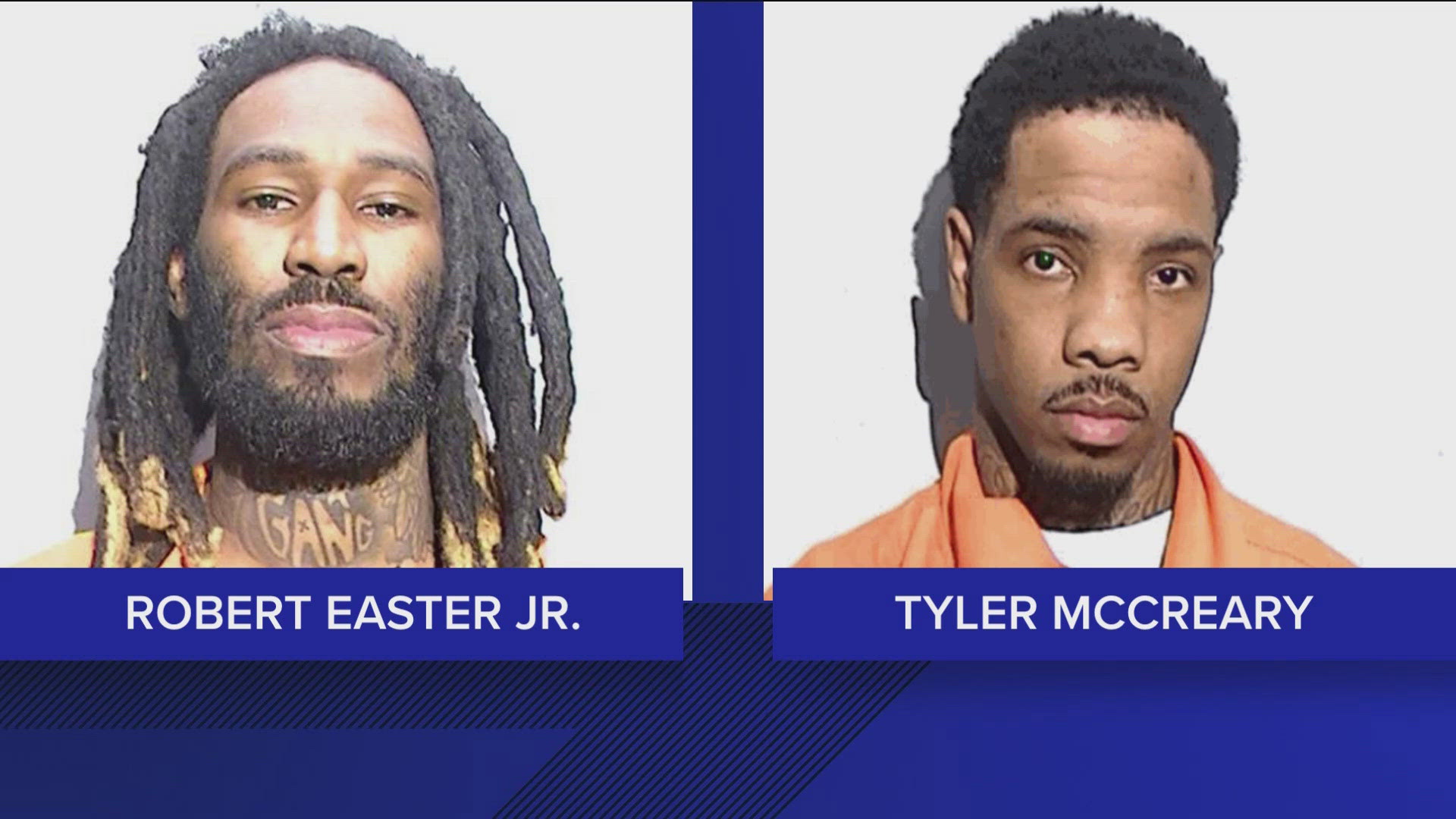 Robert Easter Jr. and Tyler McCreary were taken into custody early Friday morning following a traffic stop near Nebraska and Forest avenues.