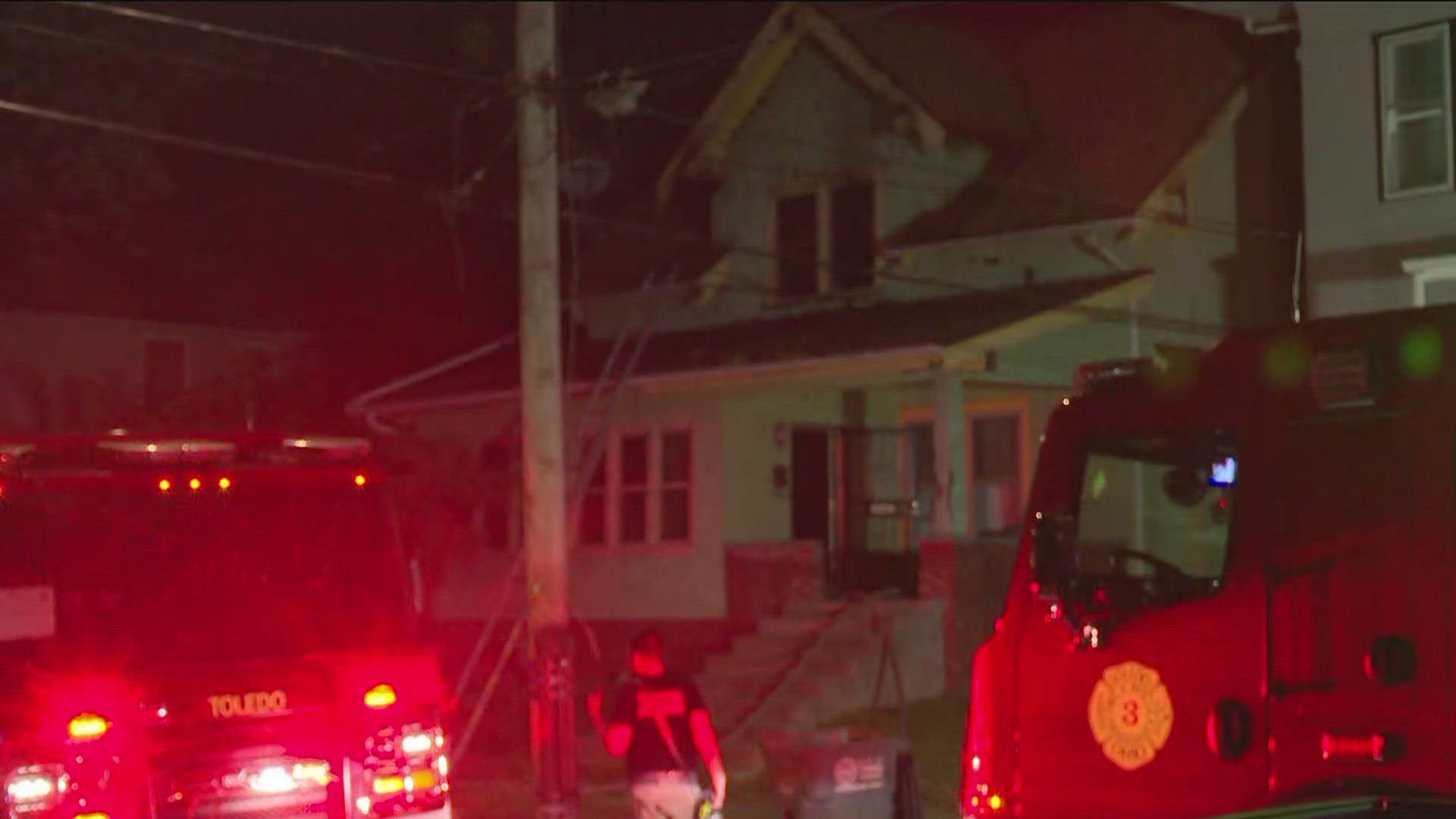 The fire broke out at a Brentwood Avenue home early Friday.