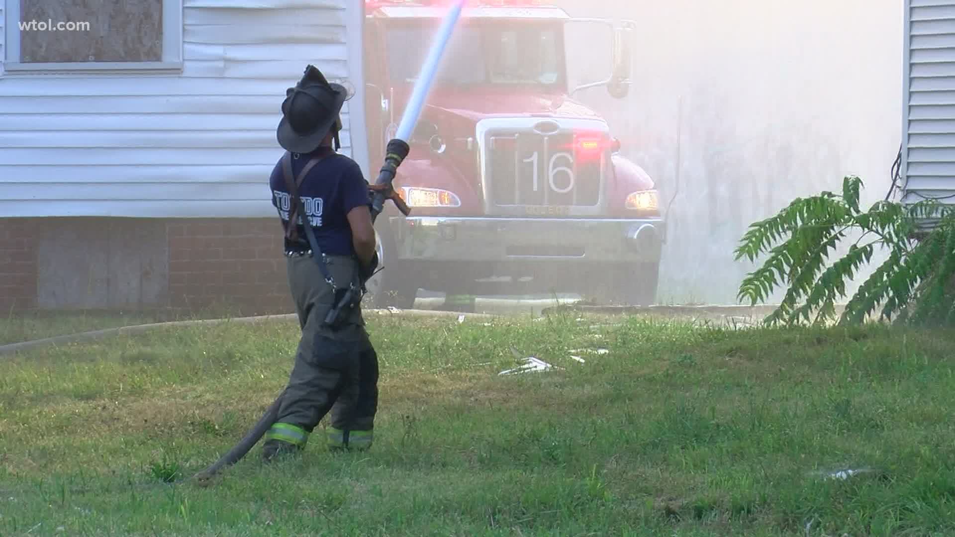 Firefighters responded to a fire at the Paris Night Club on Sunday. Firefighters also battled a fire on Platt Street about a mile away around the same time.