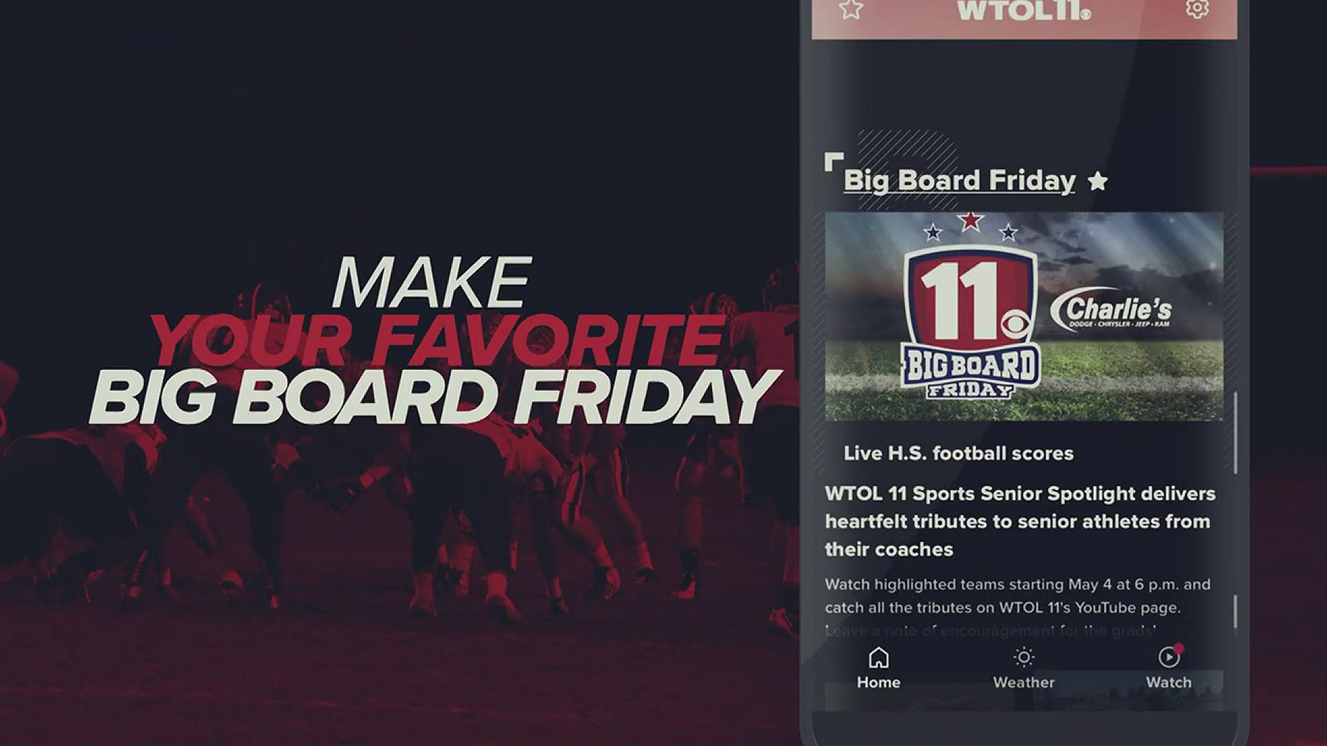 Get high school football live scores on WTOL 11 app wtol