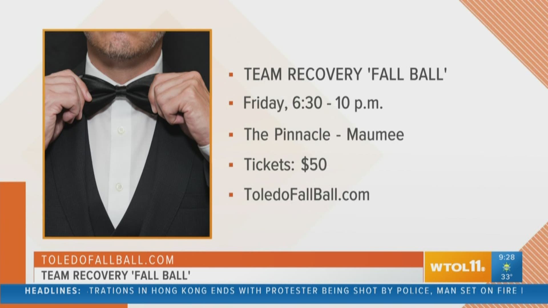 Help folks battling addiction by attending the 'Fall Ball' Friday night at The Pinnacle in Maumee. Tickets cost $50. The event lasts from 6:30 until 10 p.m.
