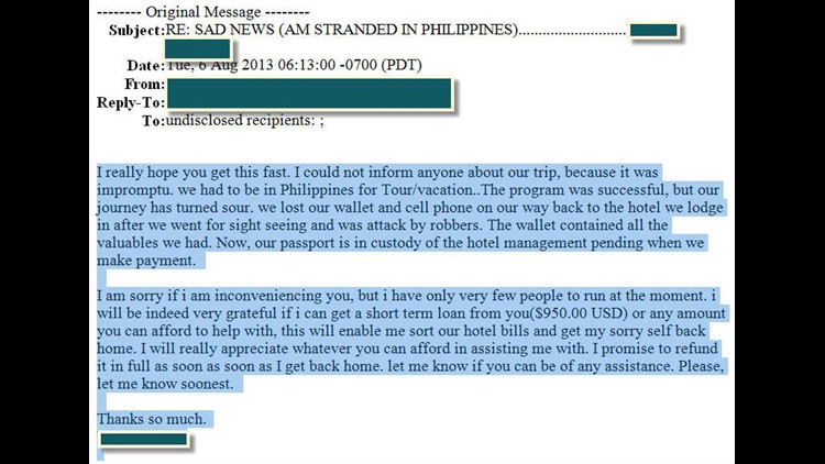 Scam Alert: Email Claims Friend Is Trapped Abroad | Wtol.com