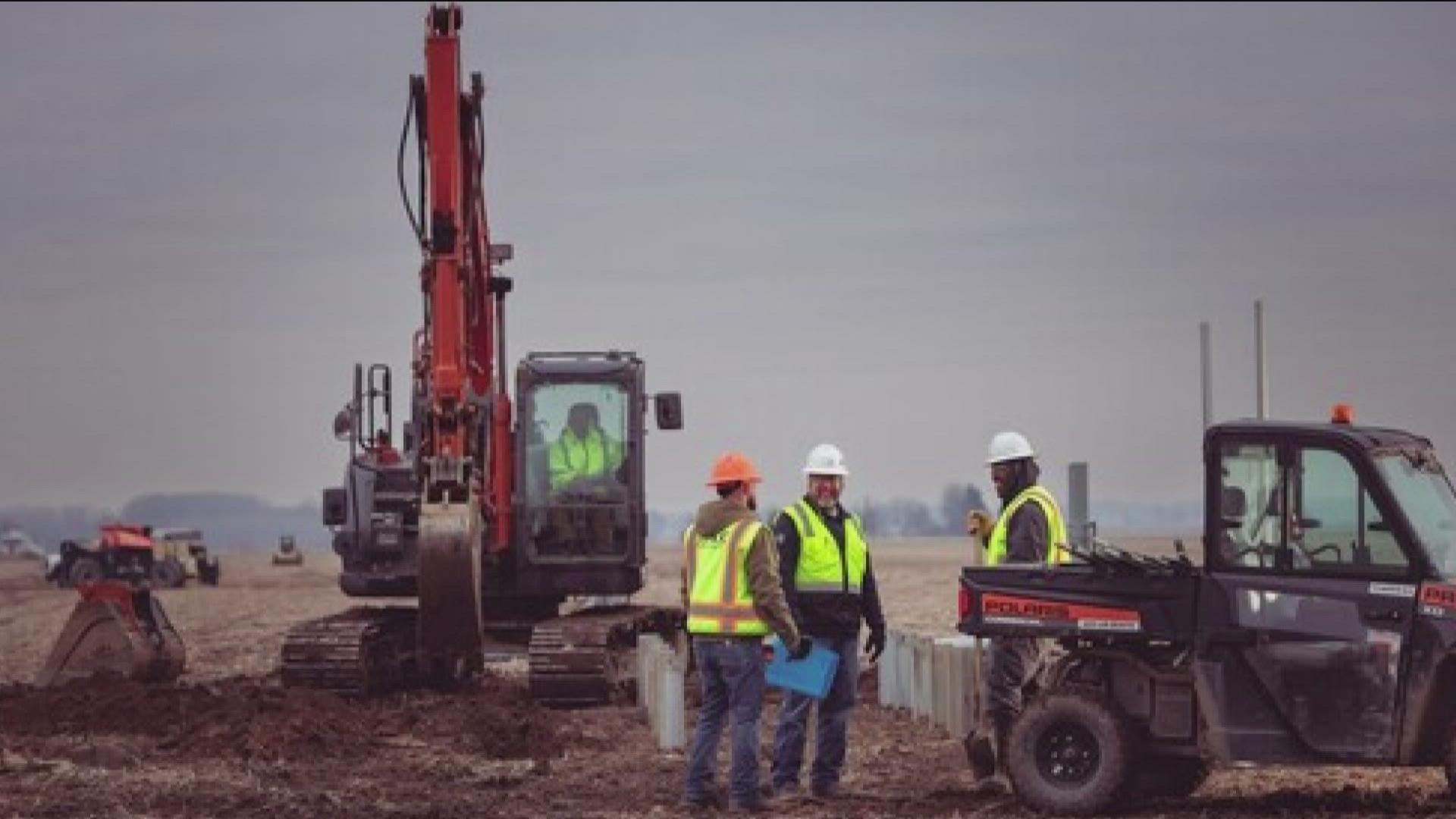 BP said the facility, when complete, will provide enough energy to power 20,000 homes annually.