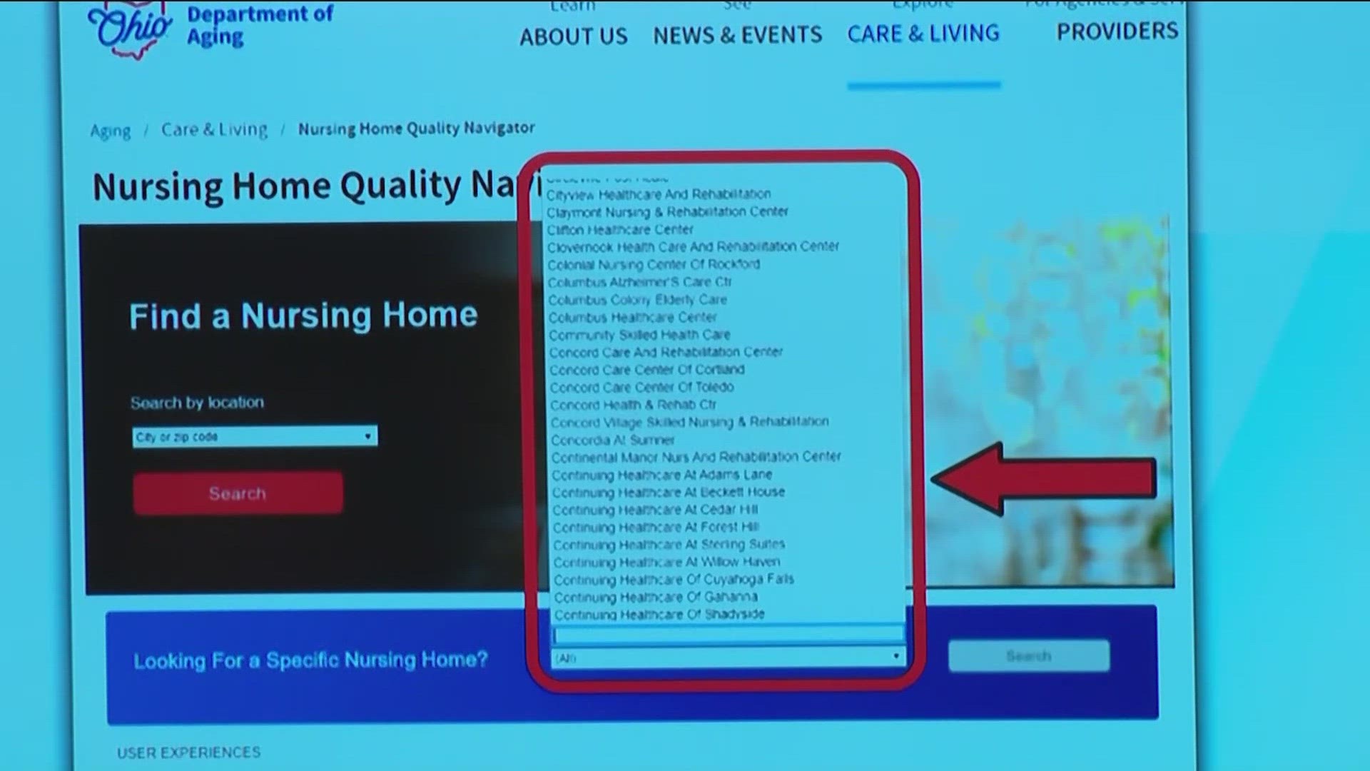 The tool includes at least 70 data elements so you can search and compare Ohio's nursing homes.