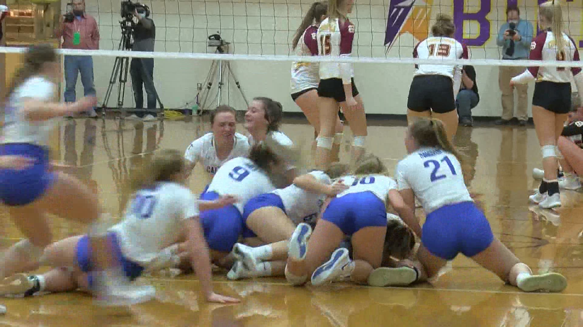 Kristi Kopanis brings you all the action from the D IV state finals volleyball match between Tiffin Calvert and New Bremen that saw the Senecas win the championship.