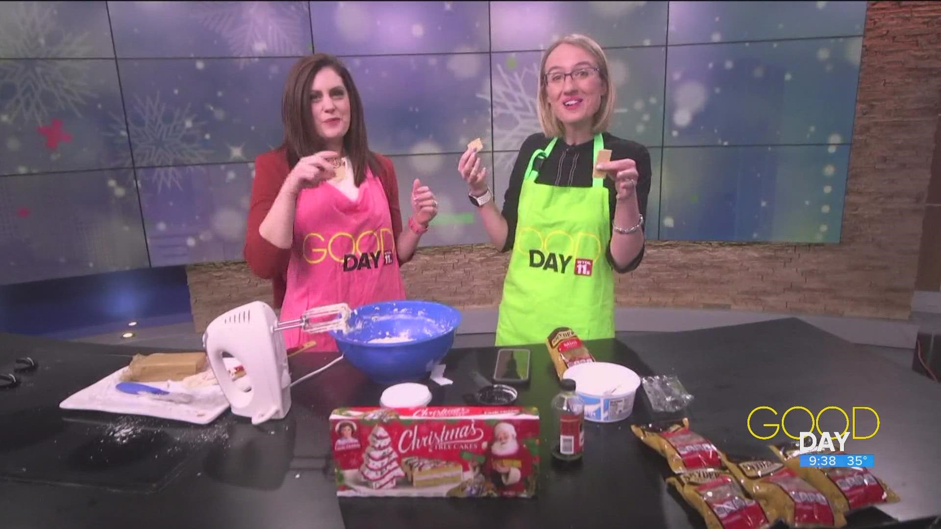 Diane and Amanda try out a recipe for a 'Christmas Tree Cake Dip.'