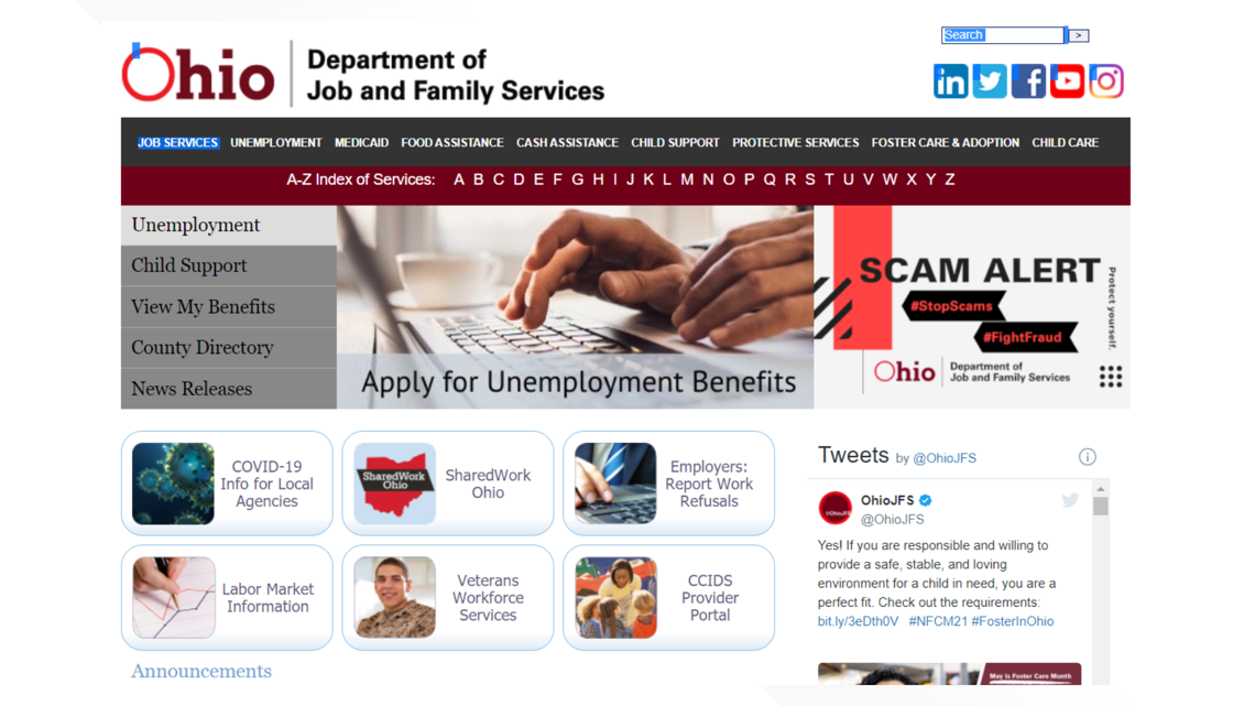 Ohio Department of Job and Family Services unemployment fraud