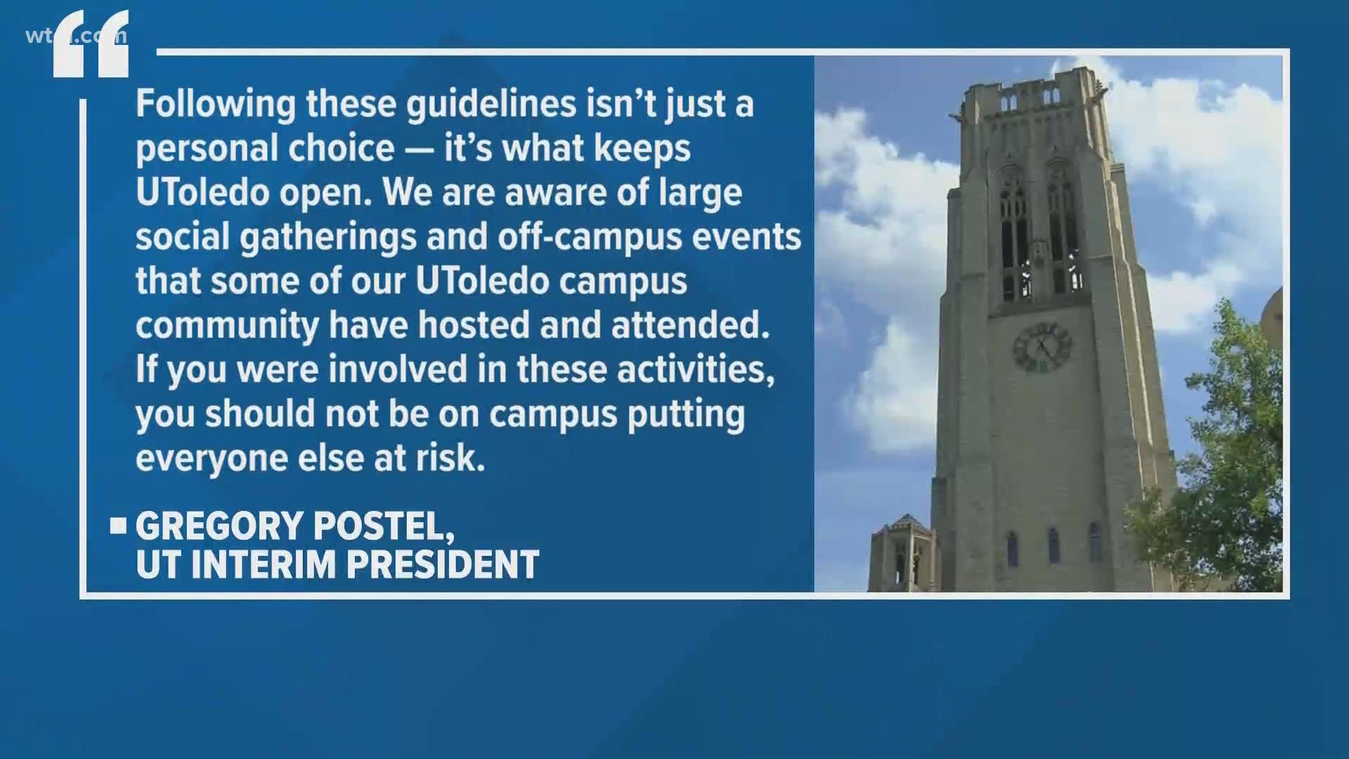 Interim President Gregory Postel is putting students on notice against holding large parties, saying those choices affect the entire university.