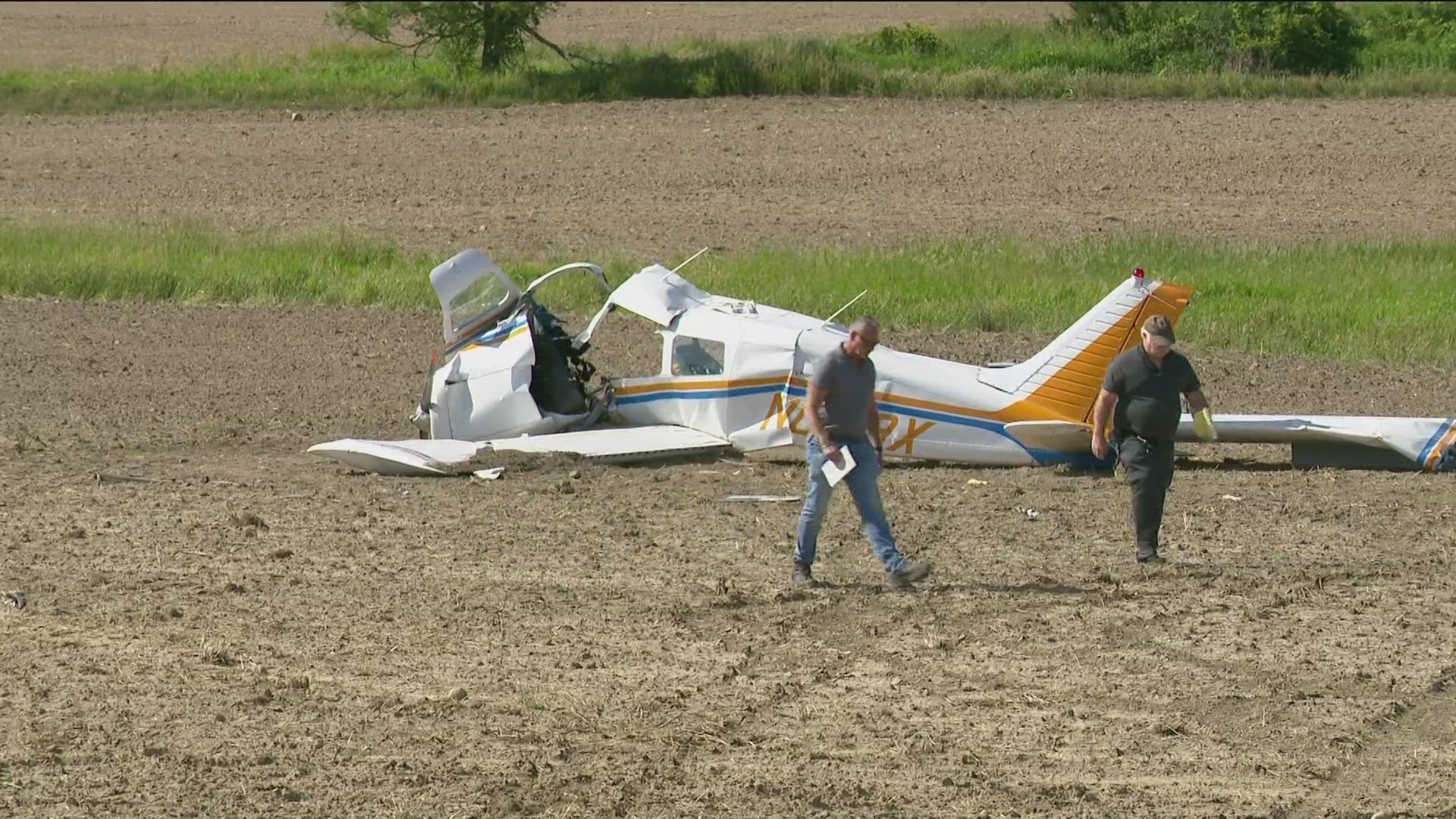 Ken Krause was working outside on his patio when he saw the plane crash into a field Monday afternoon opposite his house in Washtenaw County.